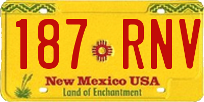 NM license plate 187RNV