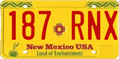 NM license plate 187RNX