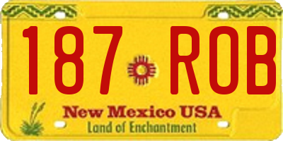 NM license plate 187ROB
