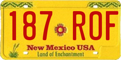 NM license plate 187ROF