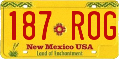 NM license plate 187ROG