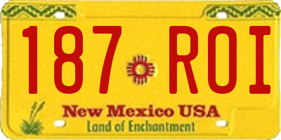NM license plate 187ROI
