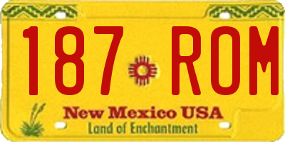 NM license plate 187ROM