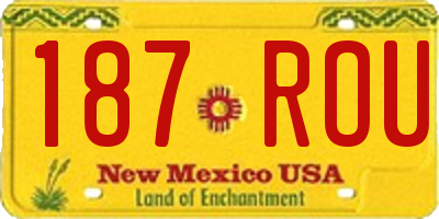 NM license plate 187ROU