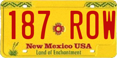 NM license plate 187ROW