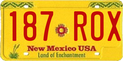 NM license plate 187ROX