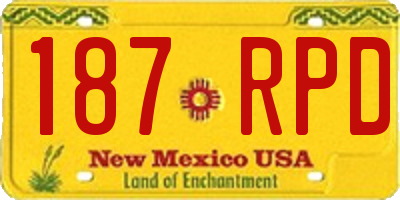 NM license plate 187RPD