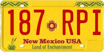 NM license plate 187RPI