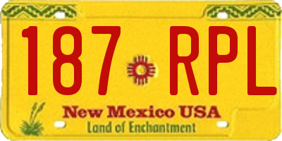 NM license plate 187RPL
