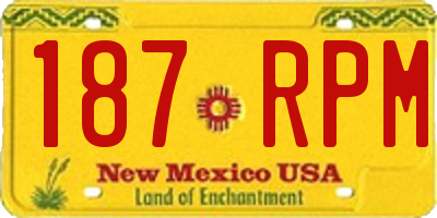 NM license plate 187RPM