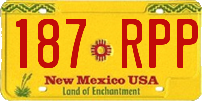 NM license plate 187RPP