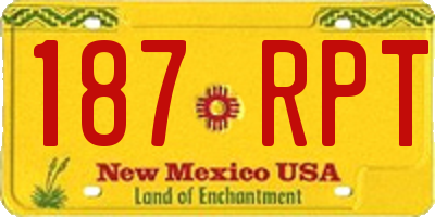 NM license plate 187RPT