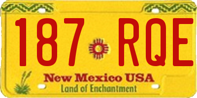 NM license plate 187RQE
