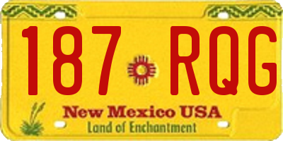 NM license plate 187RQG