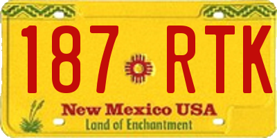 NM license plate 187RTK
