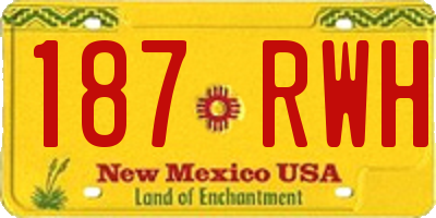 NM license plate 187RWH