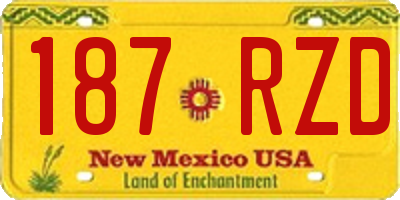 NM license plate 187RZD