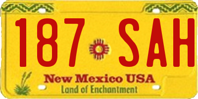 NM license plate 187SAH