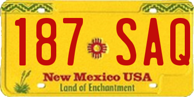 NM license plate 187SAQ
