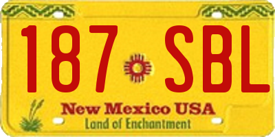 NM license plate 187SBL