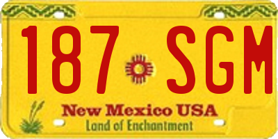 NM license plate 187SGM