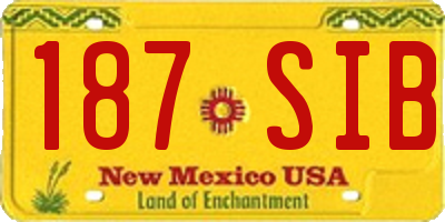 NM license plate 187SIB