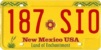 NM license plate 187SIO