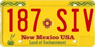 NM license plate 187SIV