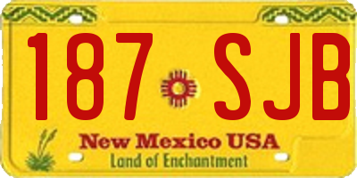 NM license plate 187SJB
