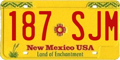 NM license plate 187SJM