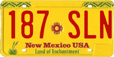 NM license plate 187SLN