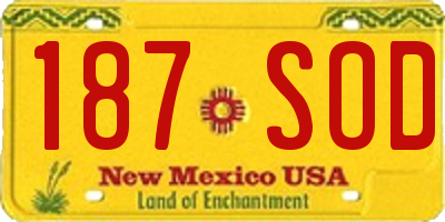 NM license plate 187SOD