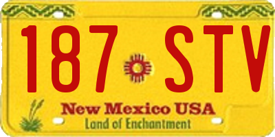 NM license plate 187STV