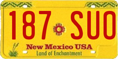 NM license plate 187SUO