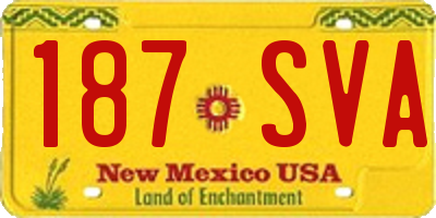 NM license plate 187SVA