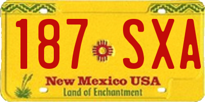NM license plate 187SXA