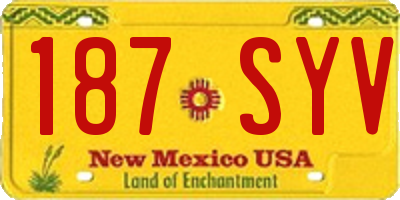 NM license plate 187SYV