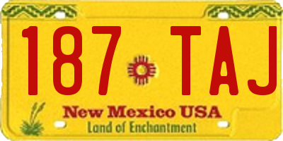 NM license plate 187TAJ