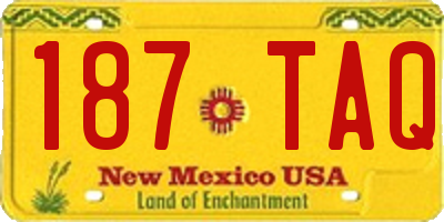 NM license plate 187TAQ