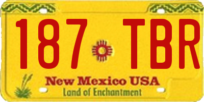 NM license plate 187TBR