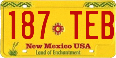 NM license plate 187TEB