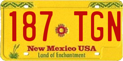 NM license plate 187TGN