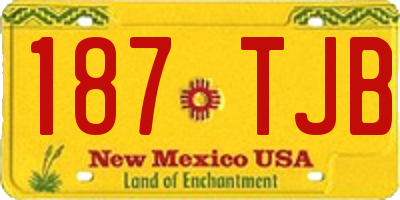 NM license plate 187TJB