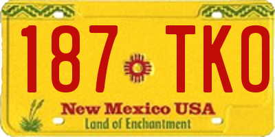NM license plate 187TKO