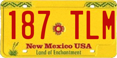 NM license plate 187TLM