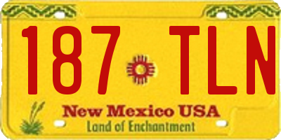 NM license plate 187TLN