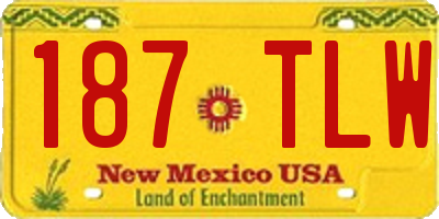 NM license plate 187TLW