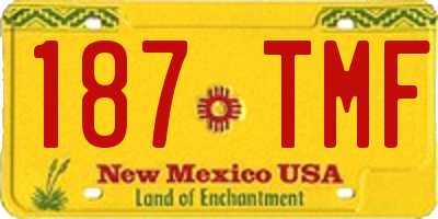 NM license plate 187TMF