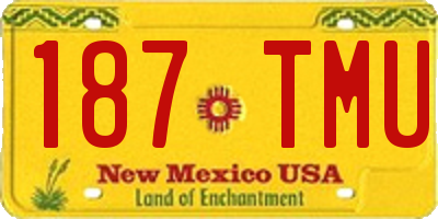 NM license plate 187TMU