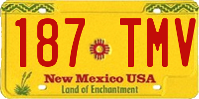 NM license plate 187TMV